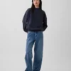 Übergroßes Sweatshirt mit Stehkragen aus schwerem French-Terry
