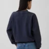 Übergroßes Sweatshirt mit Stehkragen aus schwerem French-Terry