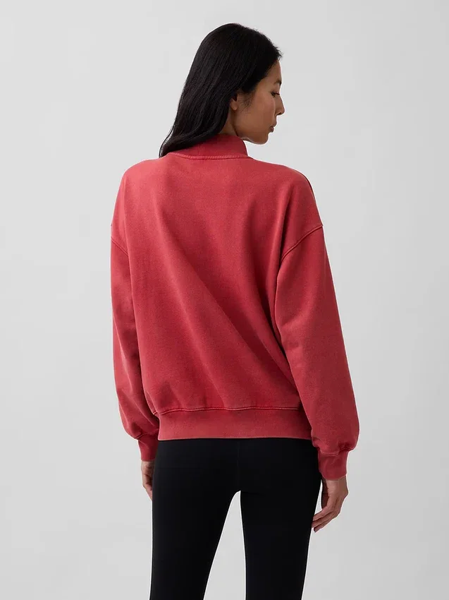 Übergroßes Sweatshirt mit Stehkragen aus schwerem French-Terry