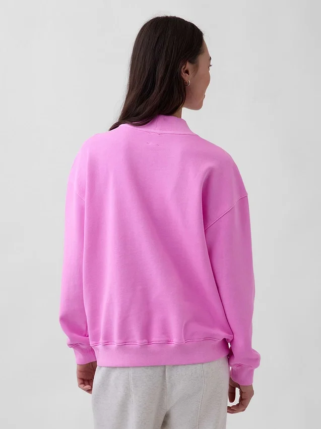 Übergroßes Sweatshirt mit Stehkragen aus schwerem French-Terry