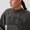 Übergroßes Sweatshirt mit Stehkragen aus schwerem French-Terry