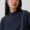 Übergroßes Sweatshirt mit Stehkragen aus schwerem French-Terry