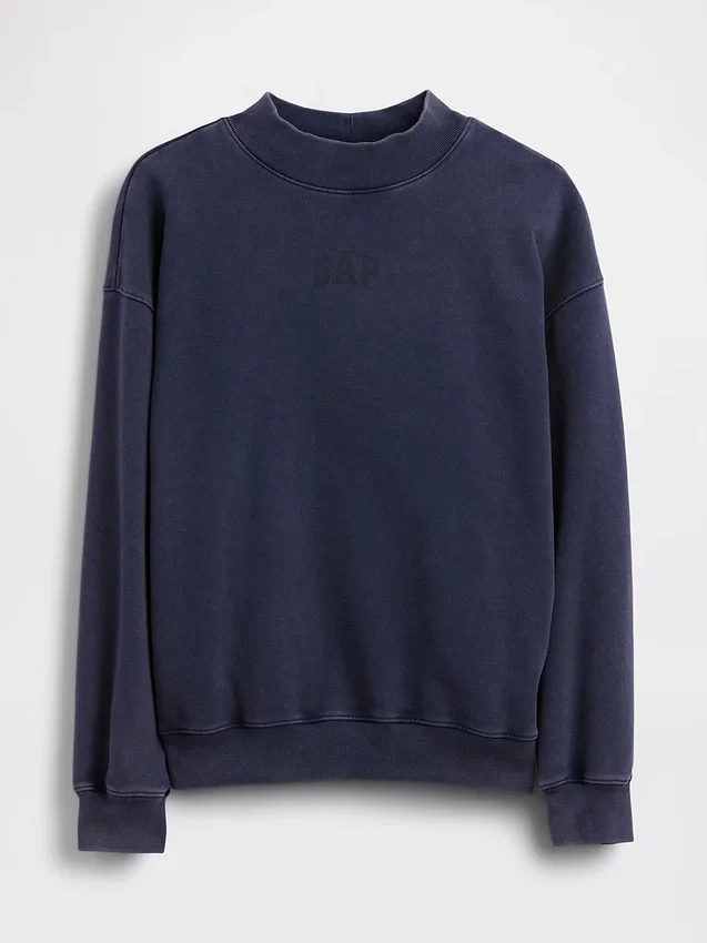 Übergroßes Sweatshirt mit Stehkragen aus schwerem French-Terry