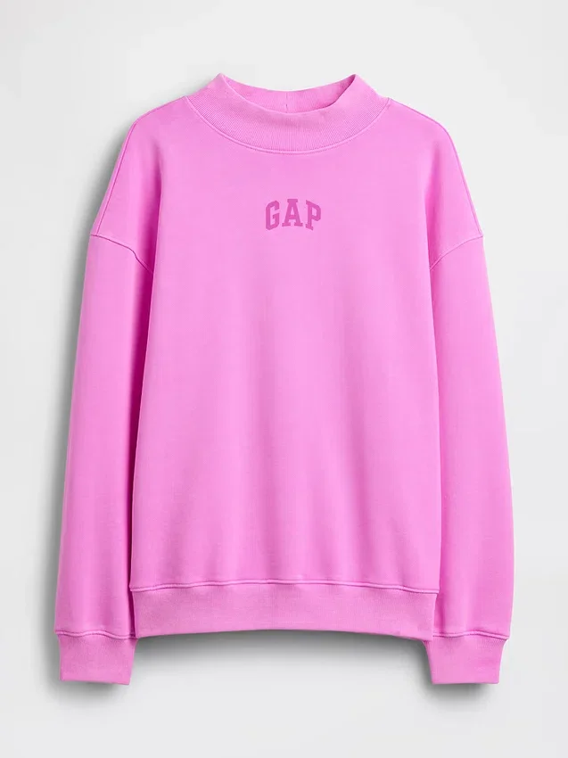 Übergroßes Sweatshirt mit Stehkragen aus schwerem French-Terry