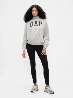 Übergroßes Sweatshirt mit Stehkragen und Logo aus schwerem French-Terry-Stoff