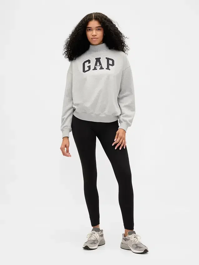 Übergroßes Sweatshirt mit Stehkragen und Logo aus schwerem French-Terry-Stoff
