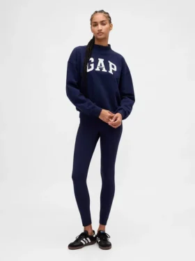 Übergroßes Sweatshirt mit Stehkragen und Logo aus schwerem French-Terry-Stoff