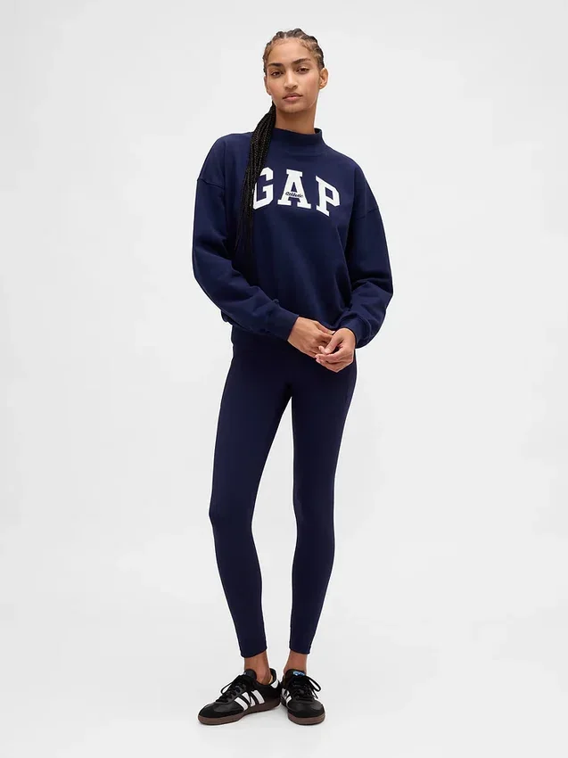 Übergroßes Sweatshirt mit Stehkragen und Logo aus schwerem French-Terry-Stoff
