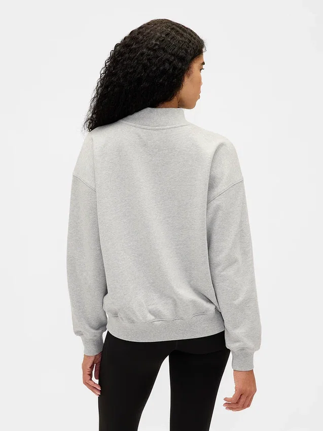 Übergroßes Sweatshirt mit Stehkragen und Logo aus schwerem French-Terry-Stoff