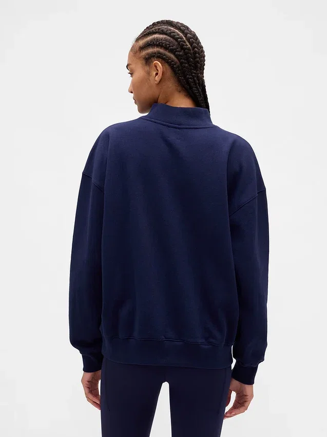 Übergroßes Sweatshirt mit Stehkragen und Logo aus schwerem French-Terry-Stoff