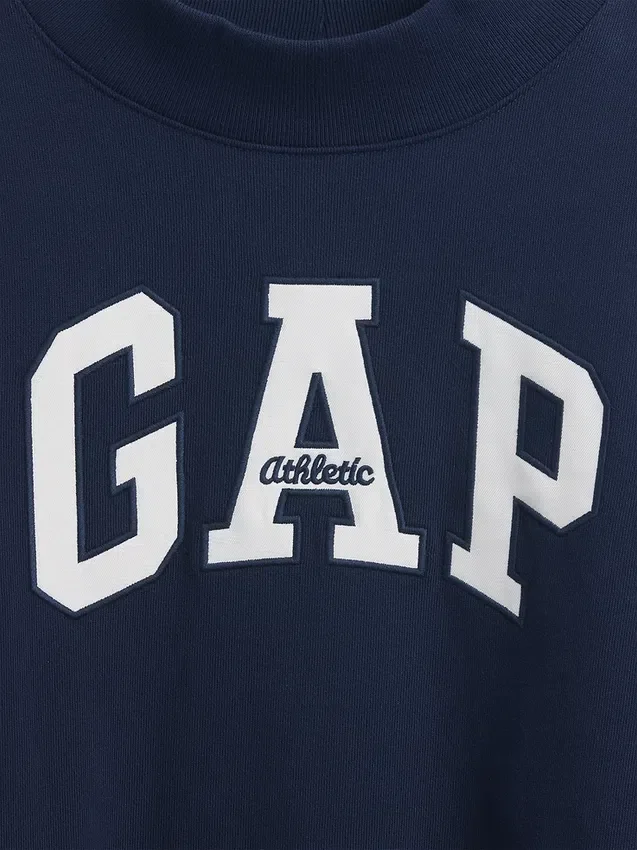 Übergroßes Sweatshirt mit Stehkragen und Logo aus schwerem French-Terry-Stoff