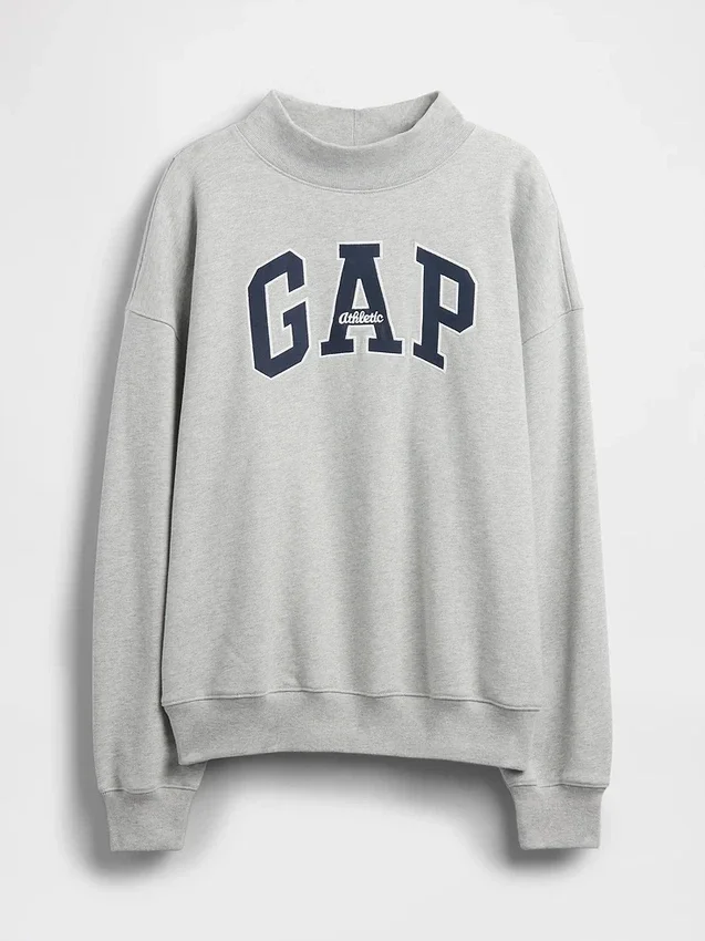 Übergroßes Sweatshirt mit Stehkragen und Logo aus schwerem French-Terry-Stoff