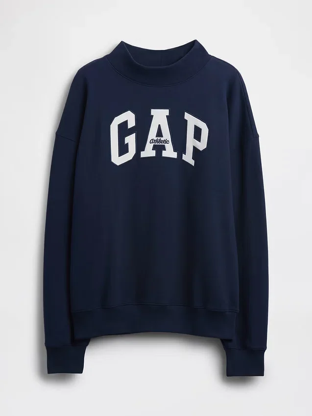 Übergroßes Sweatshirt mit Stehkragen und Logo aus schwerem French-Terry-Stoff