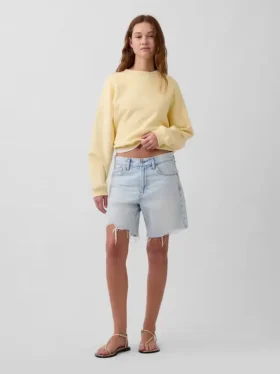 Bermuda-Shorts aus Denim mit mittlerer Leibhöhe und lockerer Passform