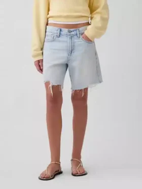 Bermuda-Shorts aus Denim mit mittlerer Leibhöhe und lockerer Passform