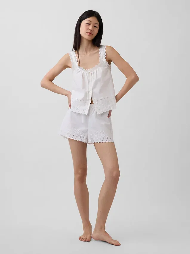 Bestickte Pyjama-Shorts