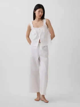Bestickte Pyjamahose als Hose