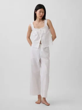 Bestickte Pyjamahose als Hose