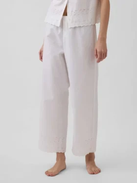 Bestickte Pyjamahose als Hose