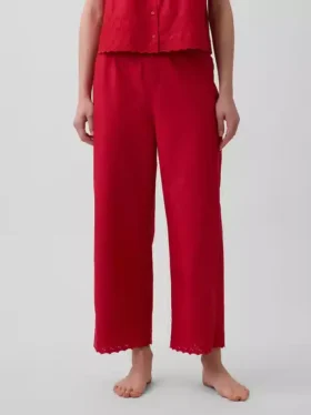 Bestickte Pyjamahose als Hose