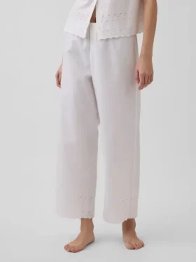 Bestickte Pyjamahose als Hose
