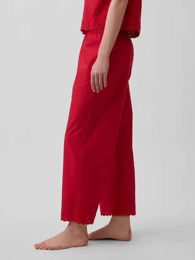 Bestickte Pyjamahose als Hose
