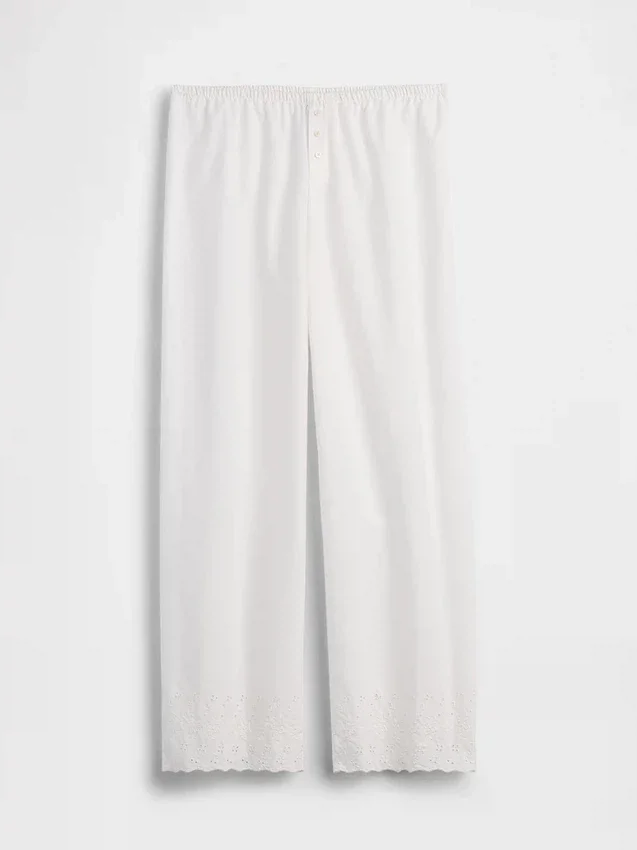 Bestickte Pyjamahose als Hose