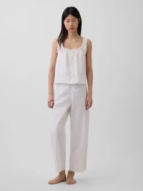Besticktes Pyjama-Tanktop