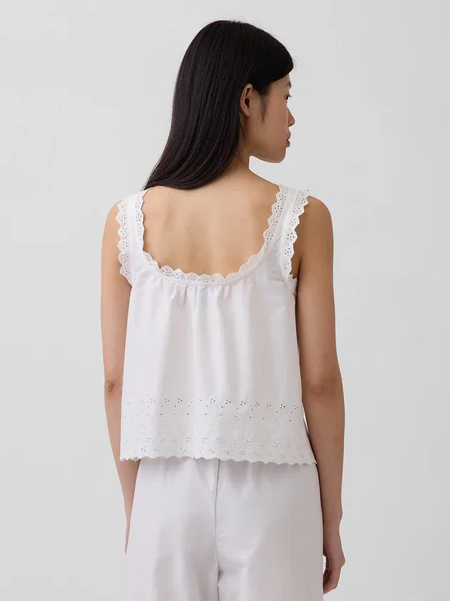 Besticktes Pyjama-Tanktop