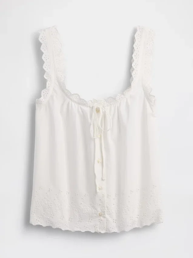 Besticktes Pyjama-Tanktop