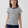 Besticktes Ripp-T-Shirt für Kinder