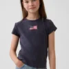 Besticktes Ripp-T-Shirt für Kinder