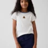 Besticktes Ripp-T-Shirt für Kinder