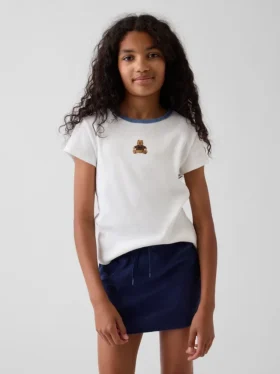 Besticktes Ripp-T-Shirt für Kinder