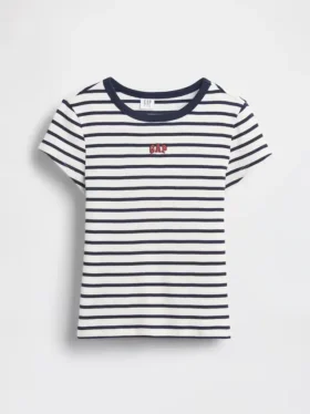 Besticktes Ripp-T-Shirt für Kinder