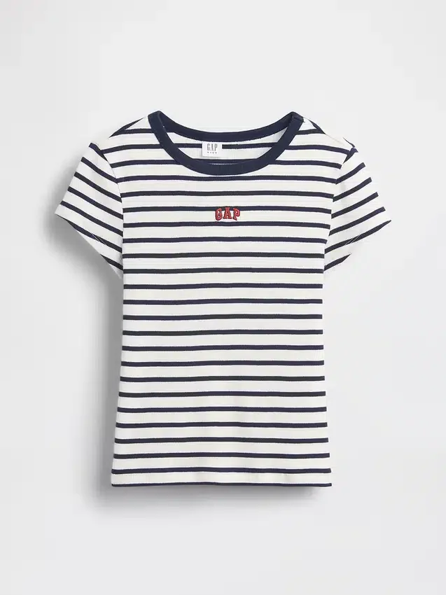 Besticktes Ripp-T-Shirt für Kinder