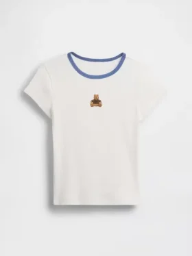 Besticktes Ripp-T-Shirt für Kinder