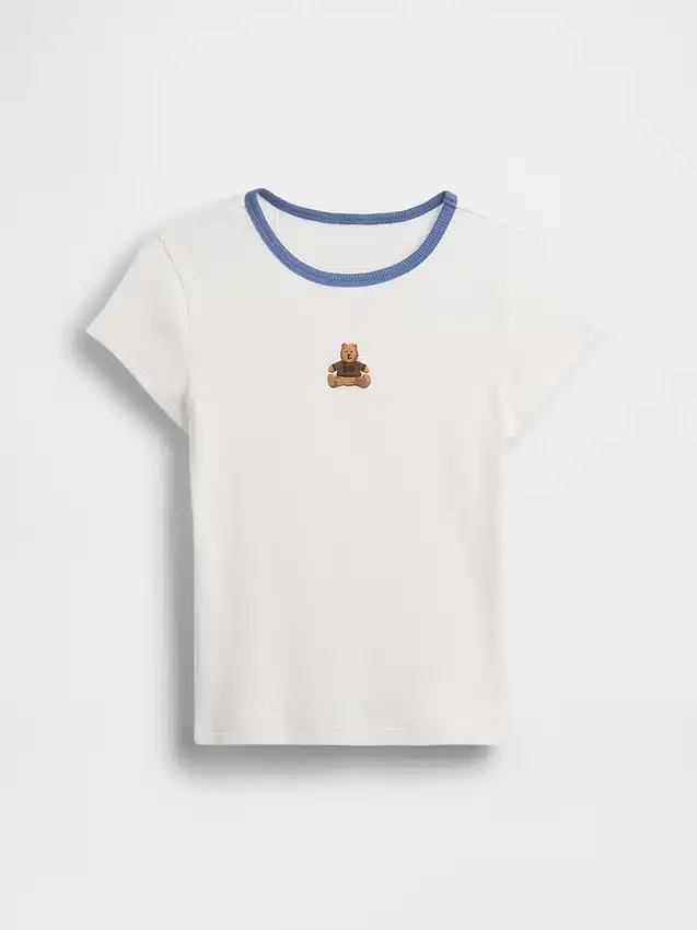 Besticktes Ripp-T-Shirt für Kinder
