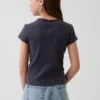 Besticktes Ripp-T-Shirt für Kinder
