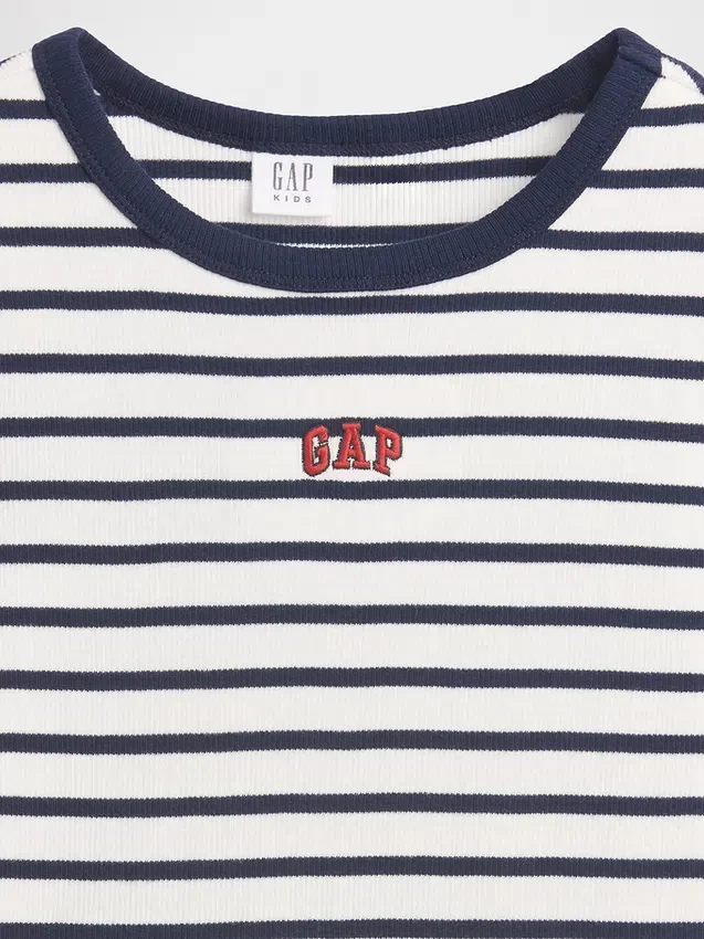 Besticktes Ripp-T-Shirt für Kinder