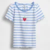 Besticktes T-Shirt aus geripptem Baumwollstrick für Baby & Kleinkind