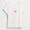 Besticktes T-Shirt aus geripptem Baumwollstrick für Baby & Kleinkind