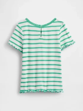 Besticktes T-Shirt aus geripptem Baumwollstrick für Baby & Kleinkind