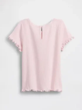 Besticktes T-Shirt aus geripptem Baumwollstrick für Baby & Kleinkind