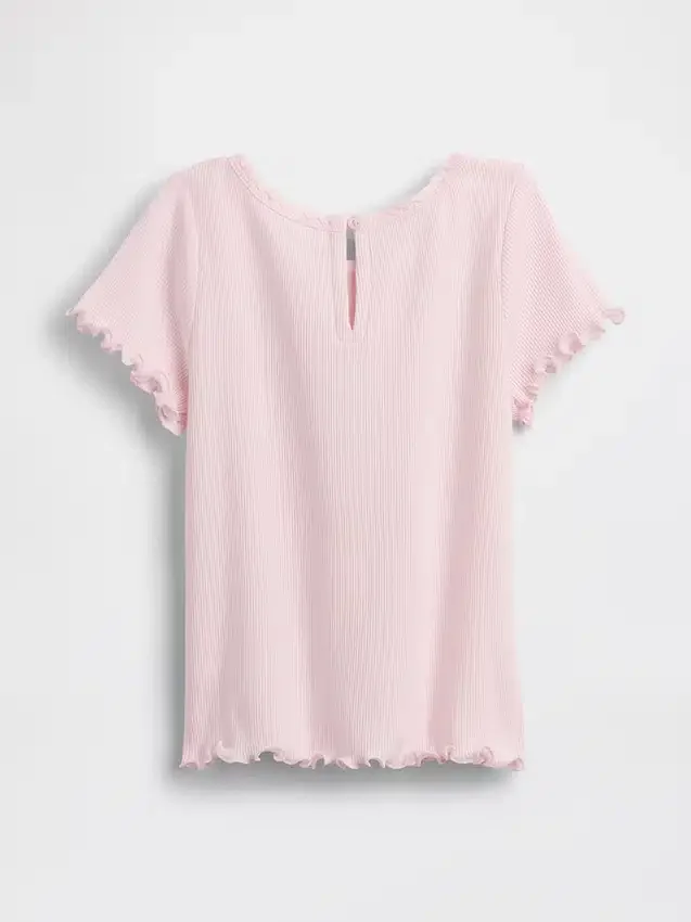Besticktes T-Shirt aus geripptem Baumwollstrick für Baby & Kleinkind