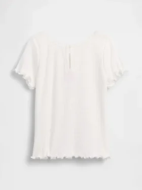 Besticktes T-Shirt aus geripptem Baumwollstrick für Baby & Kleinkind