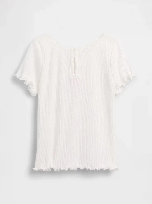 Besticktes T-Shirt aus geripptem Baumwollstrick für Baby & Kleinkind