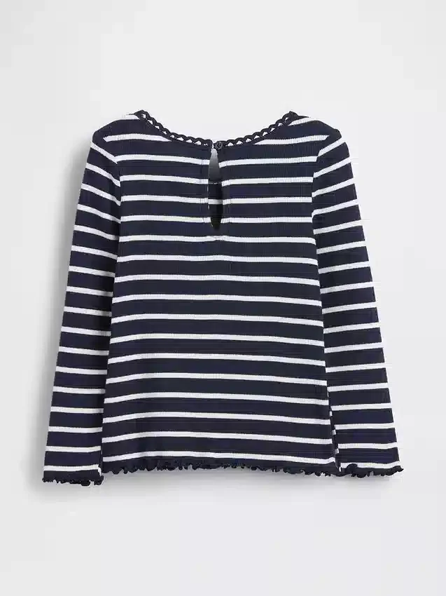 Besticktes T-Shirt mit Grafikprint aus geripptem Baumwollstoff für Baby & Kleinkind