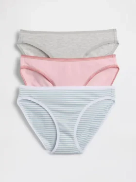 Bikini aus Bio-Stretch-Baumwolle (3er-Pack)