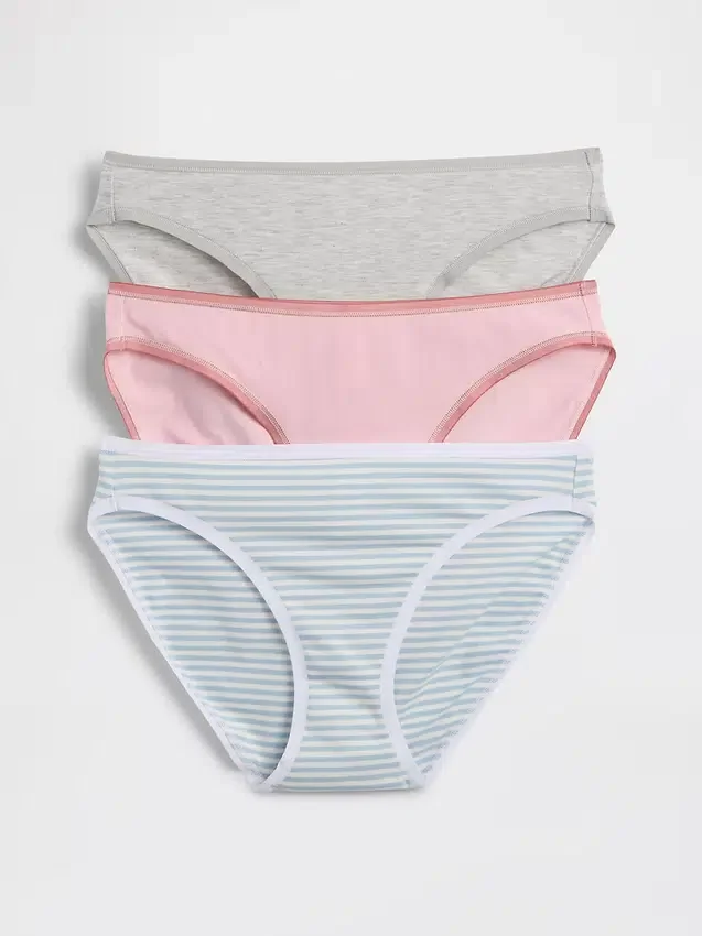 Bikini aus Bio-Stretch-Baumwolle (3er-Pack)